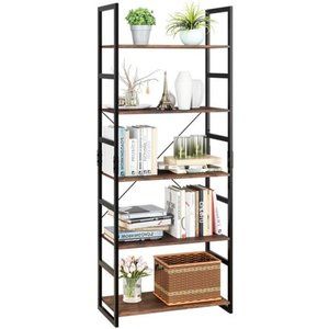 Bookshelf Rack 5 Tier Vintage Bookcase Shelf
